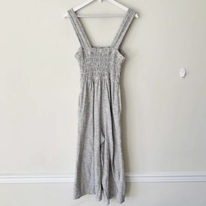 American Eagle Jumpsuit Size M Striped Black White Romper Play Smocked Wide Leg